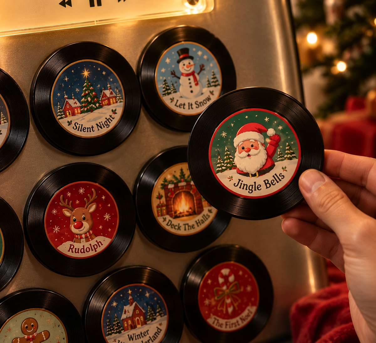 JollyVinyl™ Magnetic Christmas Vinyl Player